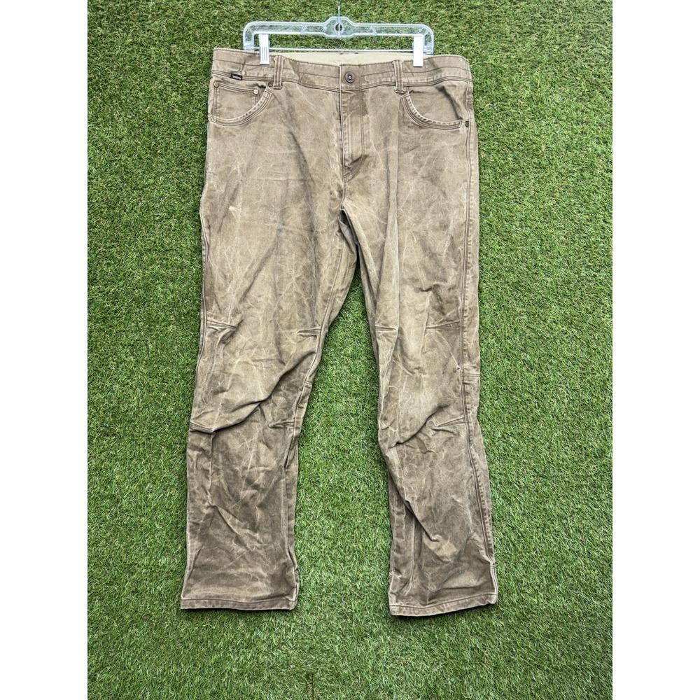 Kuhl Rydr Jeans Pants Mens 38x32 Vtg Patina Dye Dark Khaki Green Brown Hiking